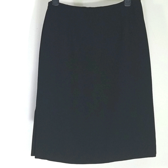 Michele Pleated Midi Skirt lined crepe kick side zip black  EUC - Picture 1 of 6